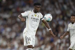 琼阿梅尼、贝林厄姆、巴尔韦德等球员出席了皇马今日的训练。