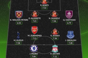 WhoScored评英超新援最佳阵：苏维门迪、佩德罗领衔，桑德兰三将入选