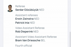 欧冠黄潜vs曼城裁判名单公布：荷兰裁判戈祖比尤克将执法本场比赛