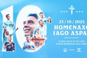 官方确认：阿斯帕斯超越队史出场纪录，塞尔塔将为其举办致敬仪式。