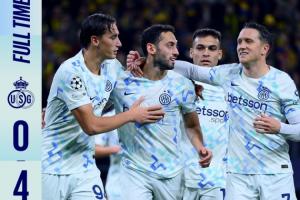 欧冠赛场仅国际米兰取胜，意甲七队欧战总成绩为3胜1平3负，那不勒斯惨败，尤文图斯和罗马也均告负。