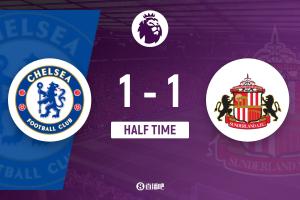 切尔西半场战平桑德兰 1-1，加纳乔首开纪录内托送妙传