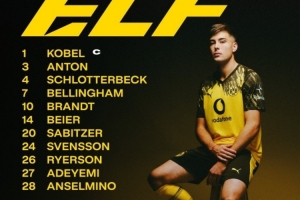 德国杯：法鹰对阵多特首发阵容出炉，堂安律与格策首发出战，小贝林、阿德耶米在列